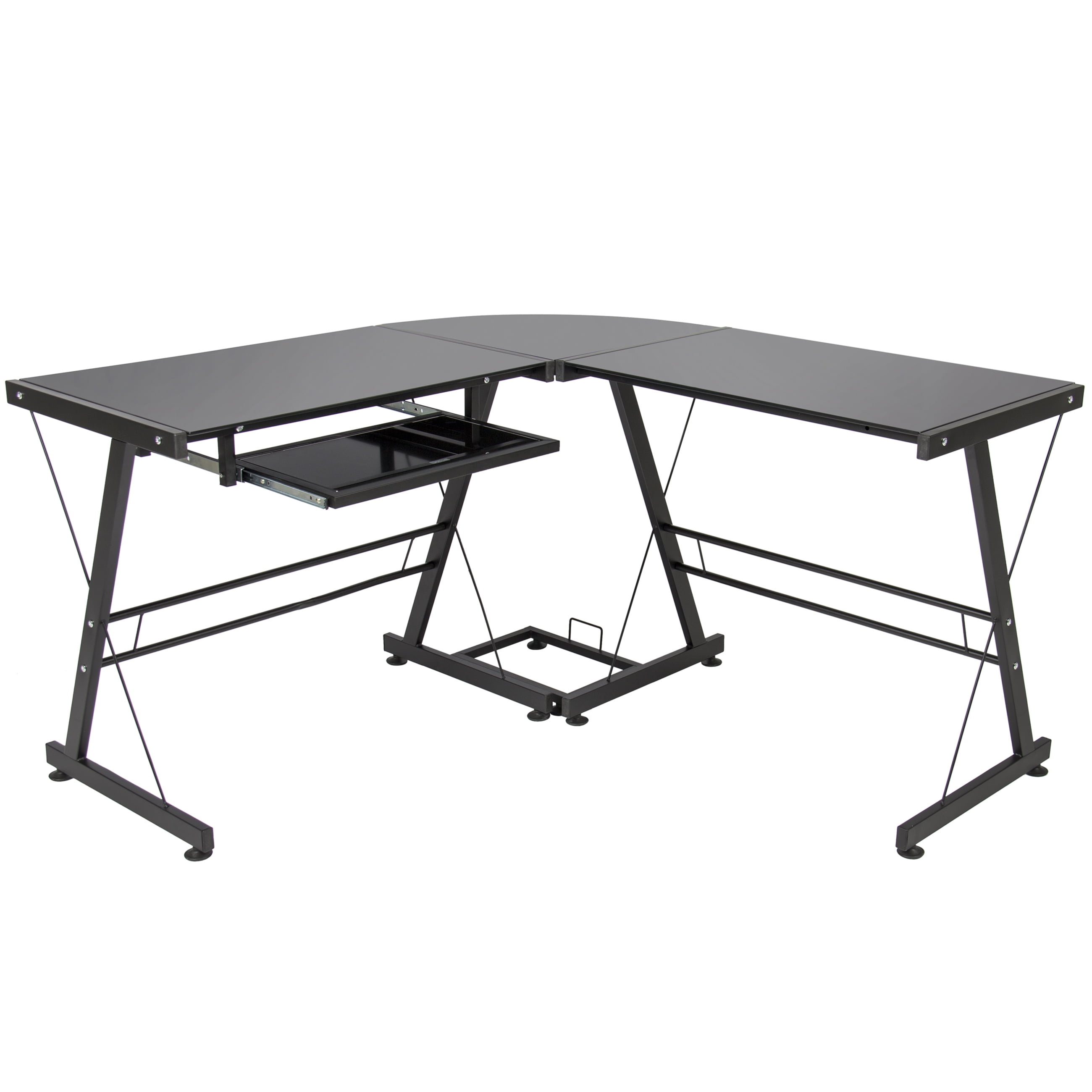 Best Choice Products L Shape Computer Desk Workstation W Tempered
