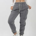 thumbnail image 2 of YYDGH Women's Winter Warm Sherpa Lined Jogger Fleece Pants Drawstring High Waisted Sweatpants with Pockets, 2 of 6