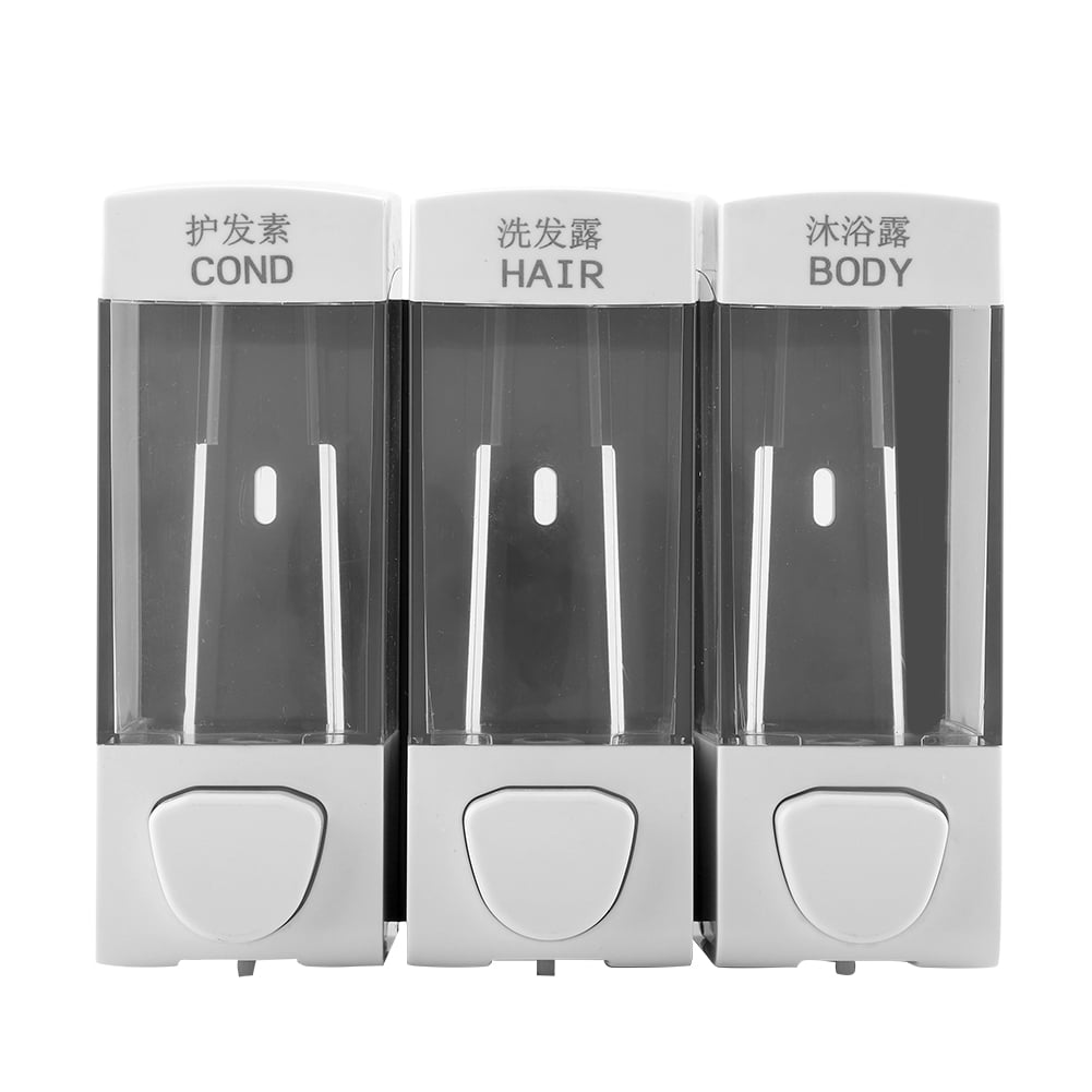 OTVIAP Wall Mounted 3Chamber Liquid Lotion Shampoo Soap Dispenser Set