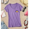 thumbnail image 3 of S4E Women's Rainbow Flag LGBTQ Gay Pride Slim Fit V-Neck T-Shirt Large Heather Purple, 3 of 4