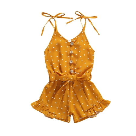

Ma&Baby Toddler Kid Baby Girl Summer Strap Sleeveless Romper Jumpsuit Bodysuit Shorts Outfits