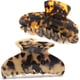 thumbnail image 1 of Juego de 2 pinzas de pelo grandes para mujeres y niñas, pinza de pelo grande para adultos de 7 cm, pinza de pelo de cangrejo de leopardo de concha de tortuga, 2 colores, 1 of 5