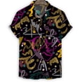 thumbnail image 1 of Cartoon Sea Animals Fish 3d Print Shirt Men StarShells Pattern Short Sleeve Tees Fashion Summer Button Lapel Blouse Tops, 1 of 5