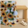 thumbnail image 4 of Soimoi Blue Cotton Poplin Fabric Leaves & Sunflower Floral Print Fabric by the Yard 42 Inch Wide, 4 of 7