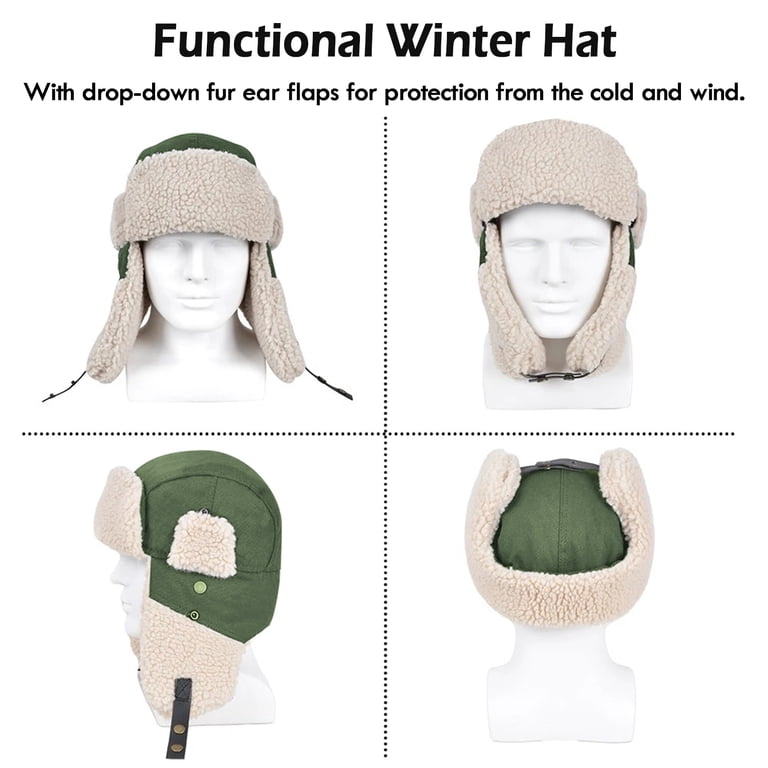 ear flaps trapper hat green
