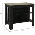 thumbnail image 4 of TUHOME Cala 3-Shelf Wooden Casual Kitchen Island, Black Base/Light Oak Top, 4 of 10