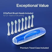 AquaSonic Vibe Electric Toothbrush Set, Rechargeable, 4 Modes, Travel Case, 8 Brush Heads - Sapphire Blue