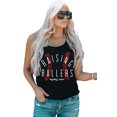 thumbnail image 2 of ABPHQTO Camiseta sin mangas negra con espalda cruzada y estampado de béisbol Raising Ballers para mujer, 2 of 5