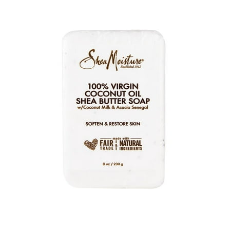 (2 pack) SheaMoisture 100% Virgin Coconut Oil Bar Soap, 8 (Best Way To Travel With Bar Soap)