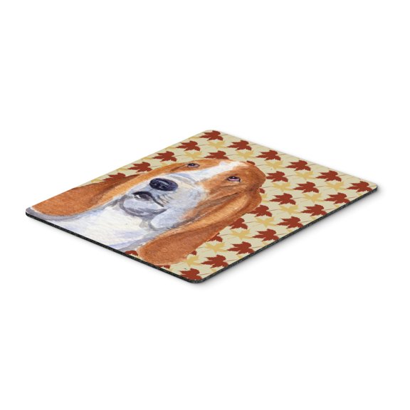 "Bulldog English Fall Leaves Portrait Mouse Pad Hot Pad or Trivet"