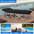thumbnail image 4 of Dextrus Black Camping Cot with Mattress Portable Lounge Chair Outdoor Folding Cot Heavy Duty 575 LB Capacity 1200D Oxford with Carry Bag Travel Camp Bed, 4 of 5