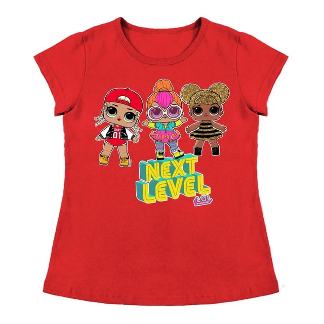 Playera Para Niña MGA Entertainment L.O.L Cuello Redondo Manga Corta Talla 4 Rojo