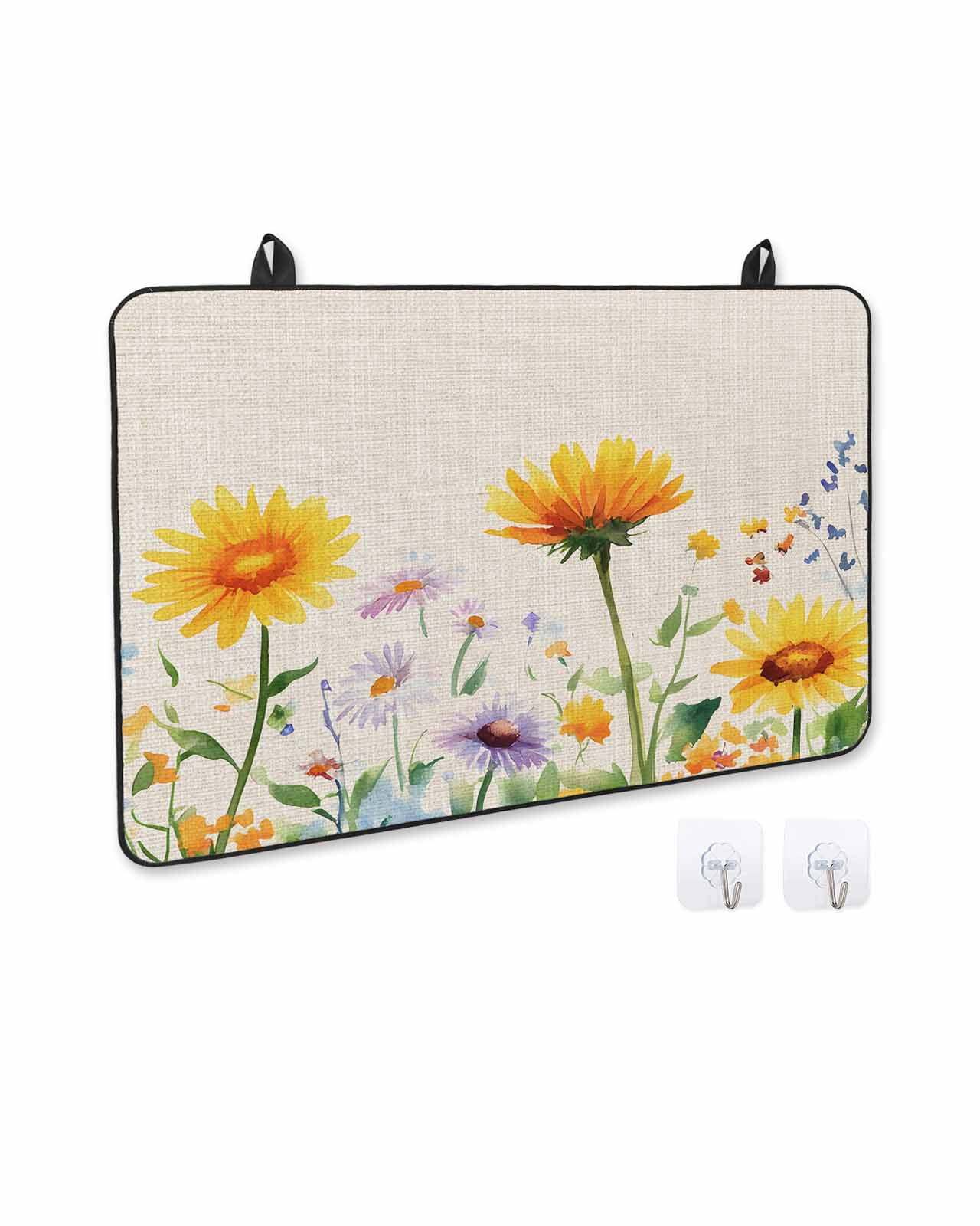 nqOlkjepod Large Induction Cooktop Protector Mat 24"x21", Colorful Spring Floral Stove Top Covers for Electric Stove, Summer Botanical Pastoral Stove Burner Cover Mats, Glass Top Stove Cover