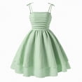 thumbnail image 1 of NIEWTR Robe d'Été Sans Manches pour Tout-Petites Filles, Robe à Bretelles de Printemps pour Enfants Filles, Tenue de Fête (Vert, 10-11 Ans), 1 of 7