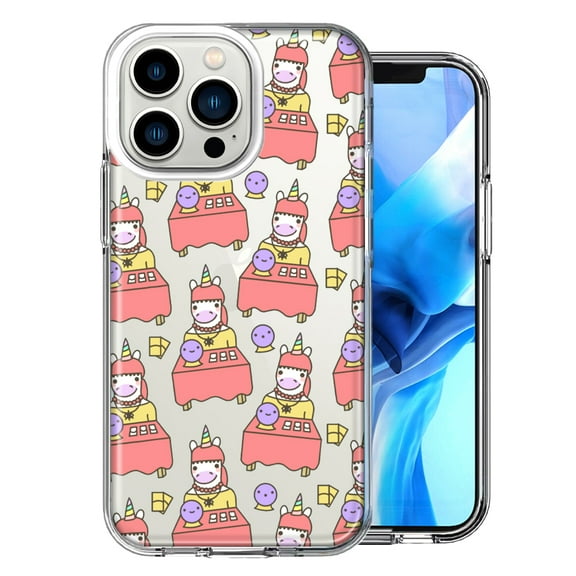 MUNDAZE For Apple iPhone 13 Pro Psychic Reading Unicorn Design Double Layer Phone Case Cover