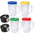 thumbnail image 1 of 2* Cross Blades Replacement Part Compatible with Original Magic Bullet Blender Juicer 250W MB-1001,𝑭𝒐𝒖𝒓 16oz Cups with Colored Lip Rings,Not Lids, 1 of 7