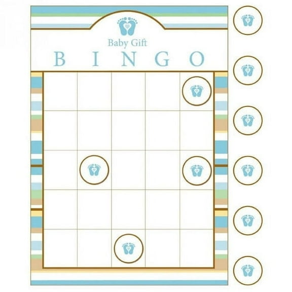 Various Tiny Toes Blue Bingo Party Game, 1 Count