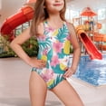 thumbnail image 2 of Uorisanigo Hawaiian Pineapple Swimsuits for Girls Size 7-8 Cross Shoulder Strap One Piece Swimming Suits Polyester and Spandex Fabric Beach Sport Swimwear, 2 of 7
