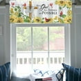 thumbnail image 6 of Summer Fall Sunflower Cross Curtains Valance for Windows, Religious Faith Flower Butterfly Autumn Seasonal Short Half Topper Rod Pocket, Positive Quote Spring Home Living Room Bedroom Decor 54 x 18, 6 of 6