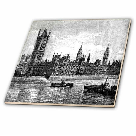 3dRose, Famous Londons Big Ben In Black n White, 6 Inch Ceramic Tile