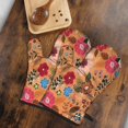 thumbnail image 5 of Cute Oven Mitts,Pioneer Flower Floral Print Pattern Oven Mitt 2-Pack Set,Kitchen Gloves for Oven,Heat Resistant Oven Mitts 7.7"x12", 5 of 7