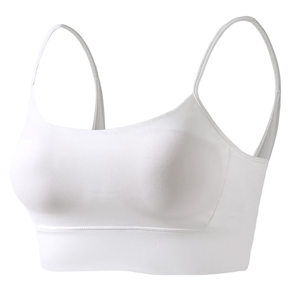 Besolor Sports Bras for Women High Support Seamless Full Coverage Push up Spaghetti Strap Comfy Running Workout Yoga Bra(X-Large,White)