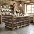 thumbnail image 4 of Rustic Brown Wood Grain Cabinet Curtains 32" W x 55" L, Vintage Farmhouse Striped Industrial Under-Desk Privacy Dust Proof Drape Dishwasher Curtain Sink Skirt for Kitchen Closet Bathroom Laundry, 4 of 9