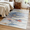 thumbnail image 4 of Wonnitar 4'x6' Abstract Washable Rugs, Soft Living Room Rugs Ultra-Thin Stain Resistant Dining Room Rug, 4x6ft Low-Pile Modern Carpet for Bedroom Non-Slip Throw Rug for Office, Multi Color, 4 of 14