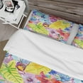 thumbnail image 4 of Designart 'Tropical Yellow Leaves and Blue and Red Flowers' Floral Duvet Cover Set, 4 of 4