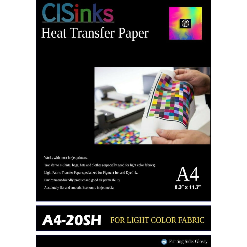 20 Sheets A4 Light Fabric Inkjet Heat Transfer Paper 8.25x11.75