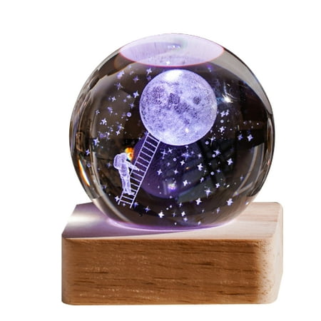 

Garhelper Galaxy Cosmos Series Night Light 2.36inch Mini LED Crystal Ball Lamp Gift For Kids&Friends Home Decor