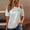 White, variant on Patchwork Womens Blouses one Shoulder Short Sleeve Solid Color Halter Shirts Tops L