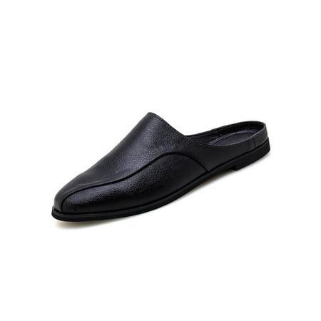 

Tenmix Men Mules & Clogs Fashion Flats Slip On Pointed Toe Loafers Driving Lightweight Casual Flat Shoes Black 6
