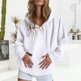 thumbnail image 2 of Womens Oversized Sweatshirts Fall Fashion Hoodies Solid Long Sleeve Pullover Shirts Clothes Outfits White S, 2 of 6