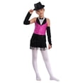 thumbnail image 3 of TSSOE Girls Shiny Sparkle Latin Salsa Ballet Fringe Tassel Jazz Dance Lyrical Dress Dancewear with Gloves Hat Set Hot Pink&Black 14, 3 of 7