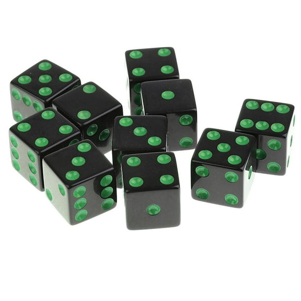 10 Unids/set Dados De Plástico D6 Dados Punteados De 6 Lados Para D & D RPG Toy Green Pips Sunnimix Juego de dados de juego de mesa