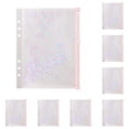 thumbnail image 2 of 10 Pcs A5 Plastic Binder Zipper, 8.7"×6.7" Sequin Zipper Document Pouch, Transparent Receipt Storage Envelope, Clear Envelope Folders Planner, Waterproof Pouch Filing with Sequin Decor, 2 of 5