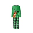 thumbnail image 2 of Family Matching Christmas Pajamas Set, Xmas Tree Letter Print Round Neck Long Sleeve Tops Plaid Long Pants for Parents Kids, 2 of 10