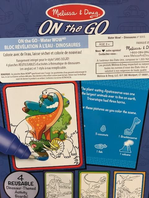melissa and doug water wow dinosaur