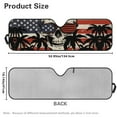 thumbnail image 5 of Uorisanigo Skull American Flag Windshield Sun Shade for Jeep Wrangler JK JKU JL JLU1997-2024, Front Window Visor Shade Blocks UV Rays Foldable Sunshade with Storage Pouch, Easy to Store, 5 of 7
