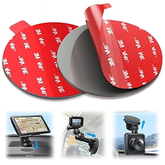 Sticky Adhesive for Dash Cam Suction Cup Mount, 90mm 3M Circle Heat Resistant Double Sided Extra Strong Mounting Tape Pad Replacement for Car Boat Dashboard Windshield Camera GPS Sucker Holder