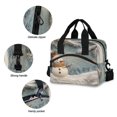 thumbnail image 5 of Lunch Bag Portable Crossbody Meal Bag Cooler Bag Insulated Lunch Bag Food Bag Handheld & Crossbody Design Christmas Snowflakes and Snowmen, 5 of 6