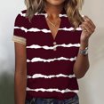 thumbnail image 3 of BLVB Business Casual Tops for Women 2024 Trendy Short Sleeve T Shirts Button V Neck Tee Shirt Office Blouse, 3 of 5