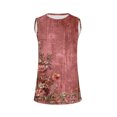 thumbnail image 4 of Snorda Débardeurs pour Femmes Grande Taille Mode Féminine Décontractée Été Imprimé Sans Manches Col Rond Haut Blouse Débardeur P-5TG, 4 of 5