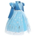 thumbnail image 2 of IBTOM CASTLE Little Big Girls Elsa and Anna Princess Clothes Snow Queen Long Sleeve Sequins Snowflake Velvet Tulle Dress Birthday Halloween Christmas Carnival Cosplay Party Pageant Prom Ball Gown, 2 of 8
