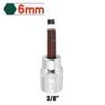 thumbnail image 1 of LIKEM 3/8Inch Square Drive Hex Screwdriver Bit Socket H3-H10 H6 Alloy Steel, 1 of 6