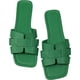 thumbnail image 1 of H Sandals Sandalias planas recortadas con puntera abierta, sandalias de playa Verde 26.5 cm Verde 26.5 cm Xishao ropa, 1 of 2