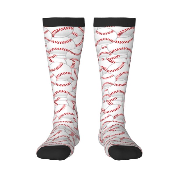 Fotbe Baseballs Calcetas Divertidas Estampadas para Hombre y Mujer, Calcetas de Algodón hasta la Rodilla para Caminar, Correr, Enfermería y Embarazo