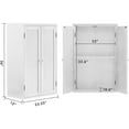 thumbnail image 4 of Pouseayar 12'' Width Wooden Storage Cabinet with Double Doors, White, 4 of 7