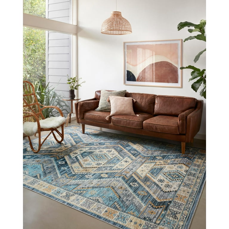 Turkish & Persian Kilim-Style Zion Ocean, Gold 5-0